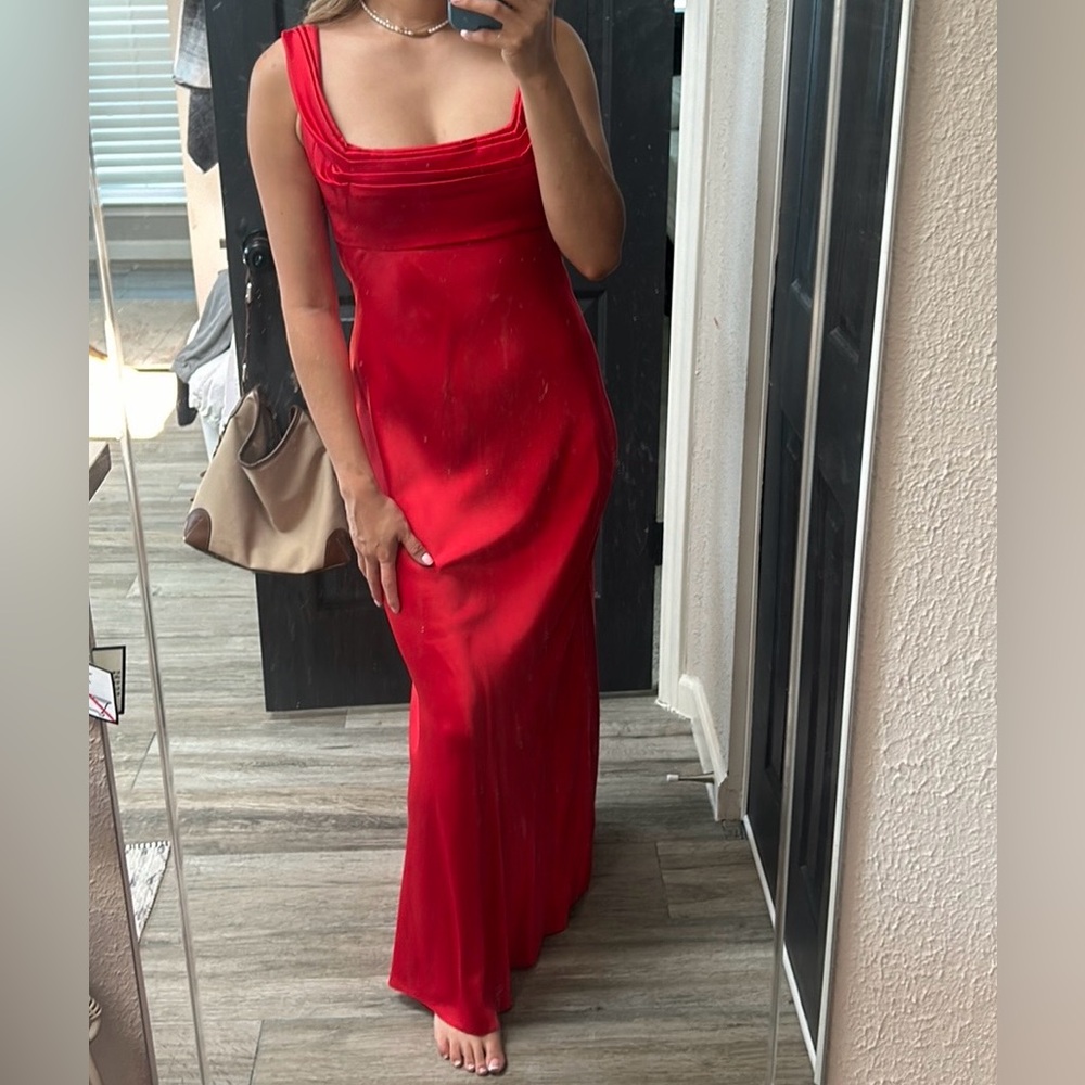 Stunning Red formal Satin Dress